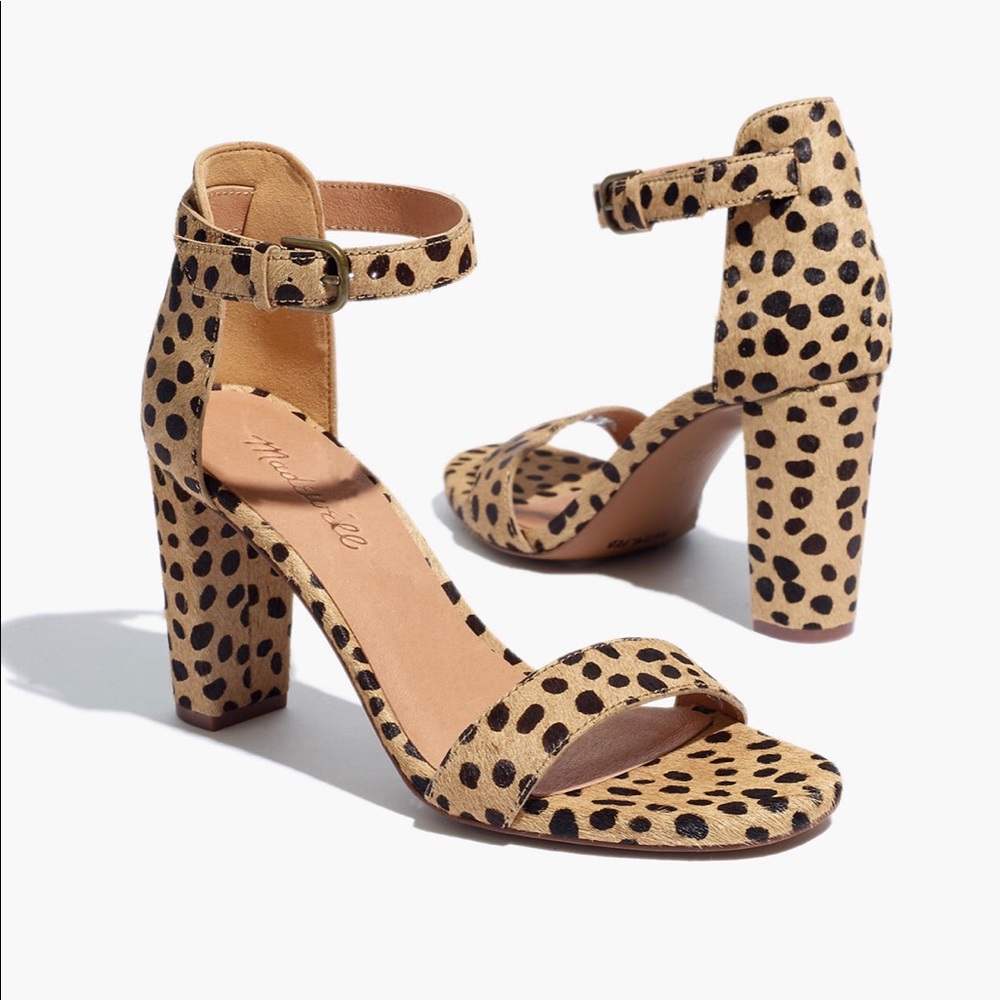 Madewell Brooke Strap Sandal in Spot Dot Calf Hair